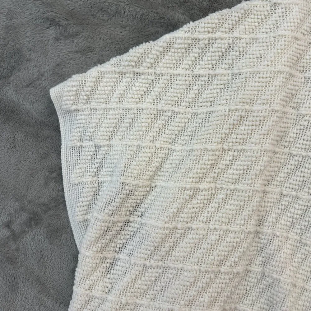Angie Poncho Fringe Shawl Cardigan Sweater One Size OS Cream White - Picture 2 of 4